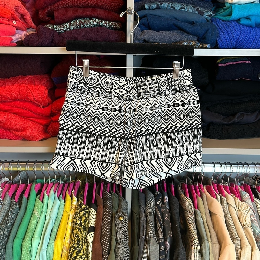 J Crew black and white print shorts size 0​